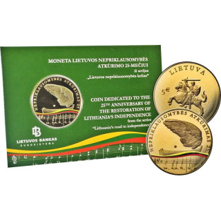 Lithuania 5 Euro 2015 "Independence" KM-A215 Proof-Like