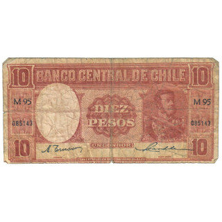 Chile 10 Pesos ND (1947) P-111a.1 F
