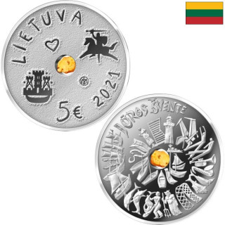Lithuania 5 Euro 2021 "Sea Festival" KM-268 Proof
