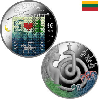 Lithuania 5 Euro 2021 "Queen of Serpents" KM-267 Proof