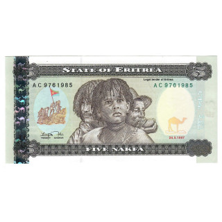 Eritrea 5 Nakfa 1997 P-2a UNC