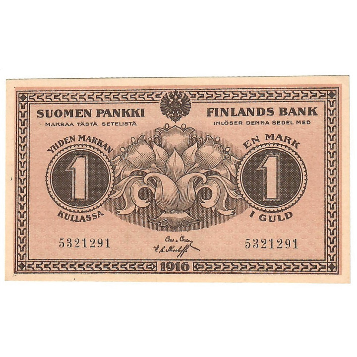 Finland 1 Markka 1916 P-19a.12 UNC