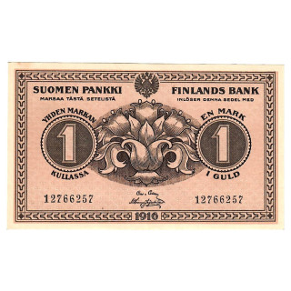 Finland 1 Markka 1916 P-19a.1b UNC
