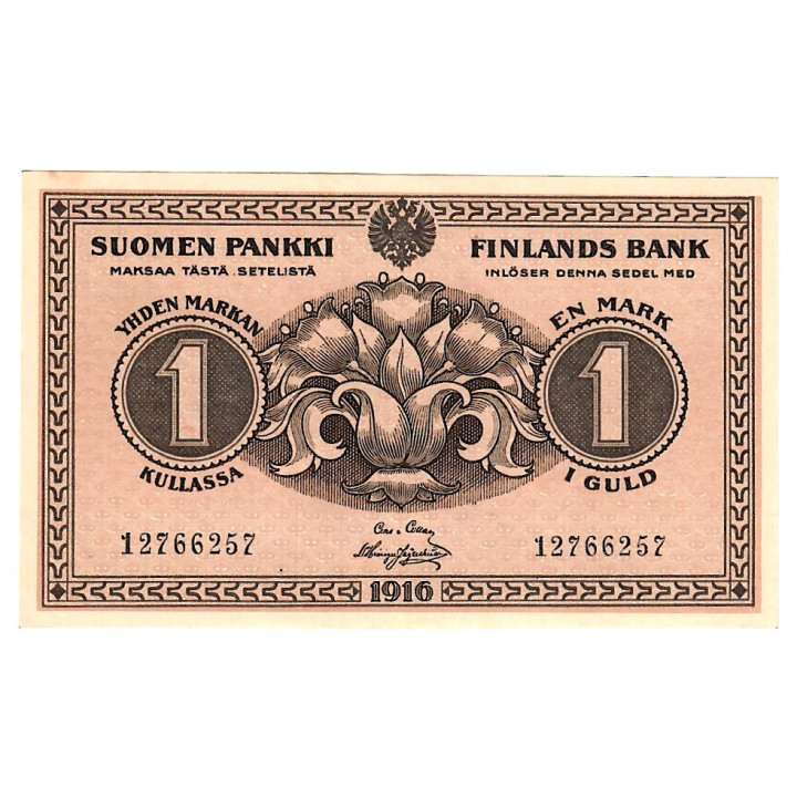Finland 1 Markka 1916 P-19a.1b UNC