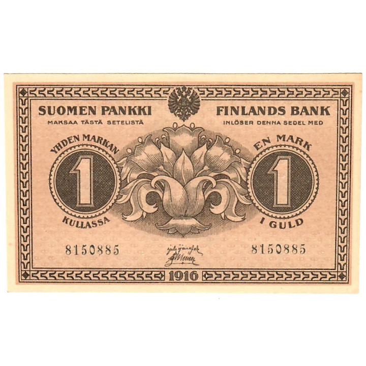 Finland 1 Markka 1916 P-19a.5 UNC