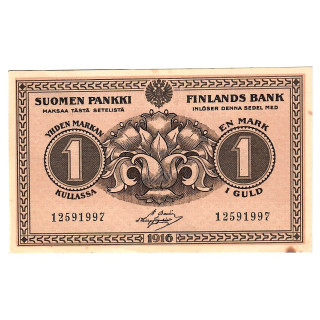 Finland 1 Markka 1916 P-19a.9 UNC