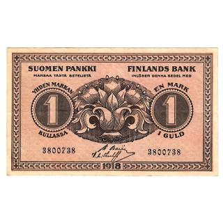 Finland 1 Markka 1918 P-35a.5 AU