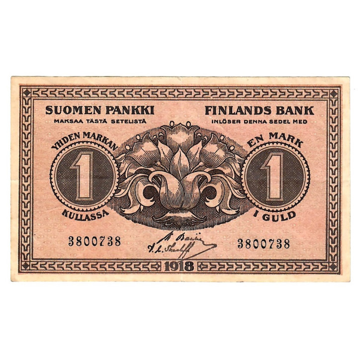 Finland 1 Markka 1918 P-35a.5 AU