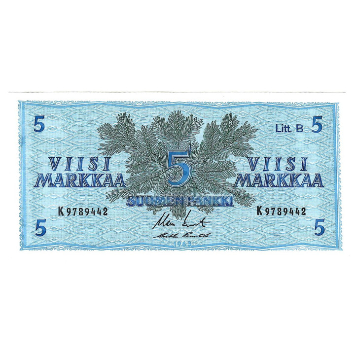 Finland 5 Markkaa 1963 P-106 Aa.9 AUNC