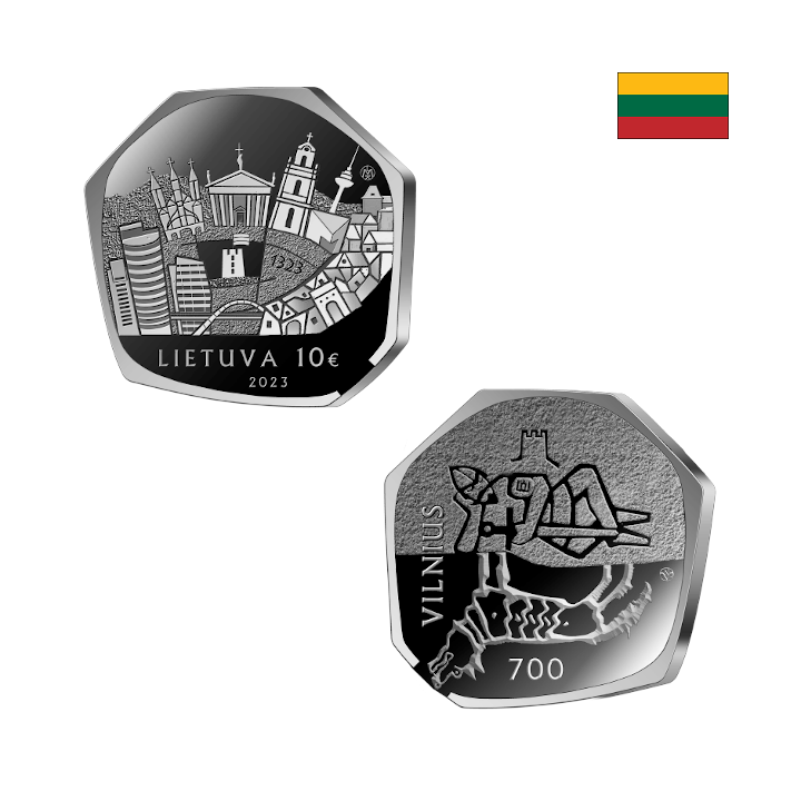 Lithuania 10 Euro 2023 "Vilnius" KM-284 Proof