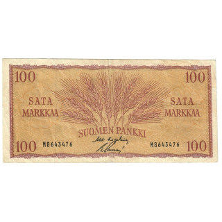 Finland 100 Markkaa 1957 P-97a.18 VF