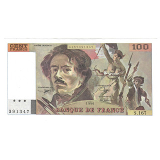 France 100 Francs 1990 P-154e.1 XF/AU