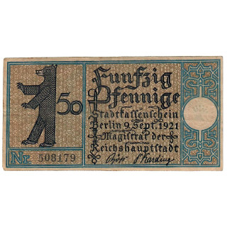 German Notgeld 50 Pfennig 1921 Gra-92.1-4/20 VF