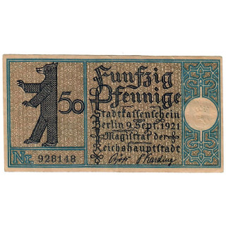 German Notgeld 50 Pfennig 1921 Gra-92.1-17/20 VF