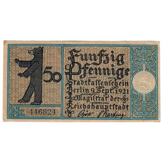 German Notgeld 50 Pfennig 1921 Gra-92.1-18/20 AUNC