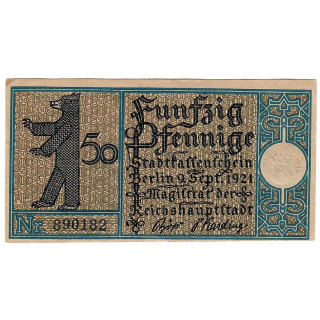 German Notgeld 50 Pfennig 1921 Gra-92.1-20/20 AUNC