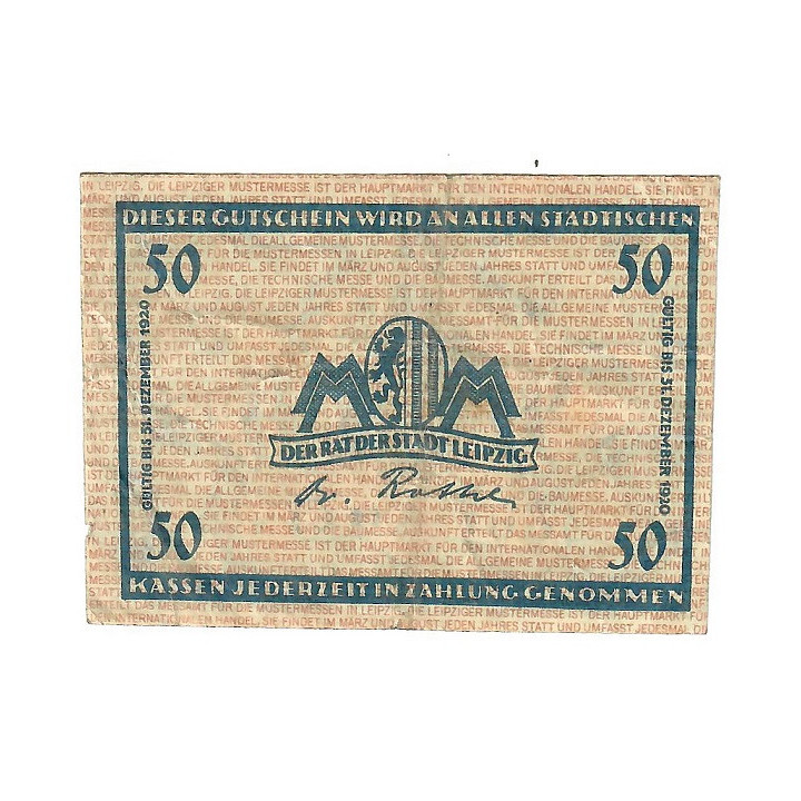 German Notgeld 50 Pfennig 1920 Gra-L31.5 VF