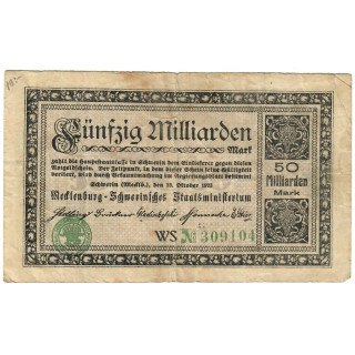 German Notgeld 50 Milliarden Mark 1923 Gra-10MSW.19c F