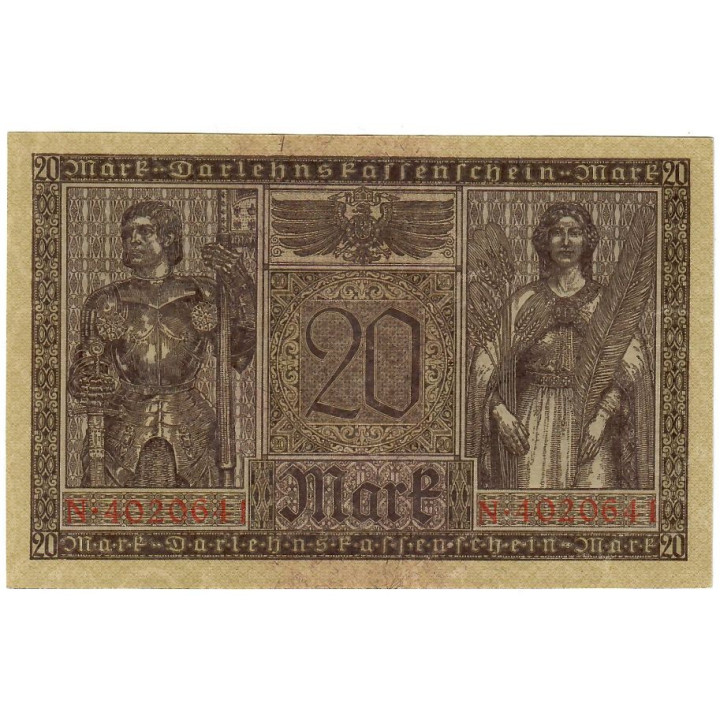 Germany 20 Mark 1918 P-57 AU/UNC