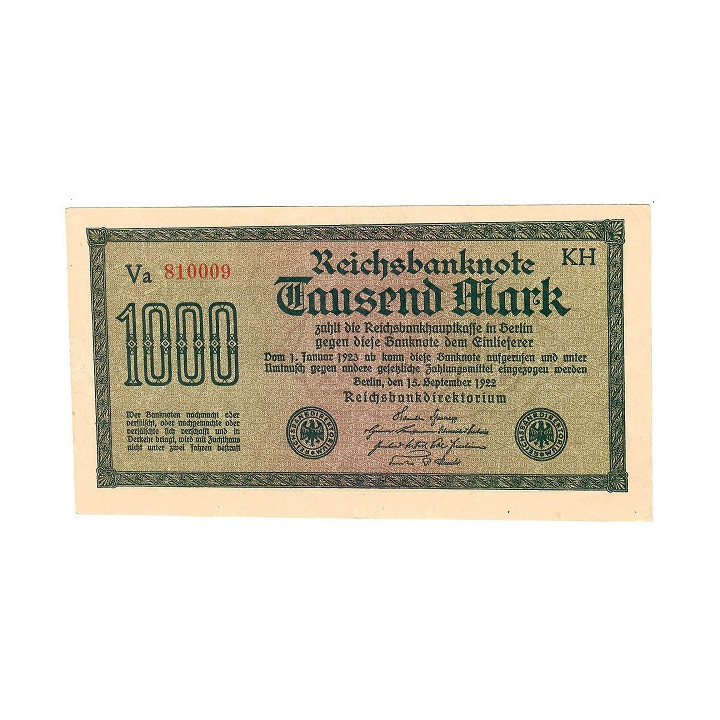 Germany 1000 Mark 1922 P-76f XF