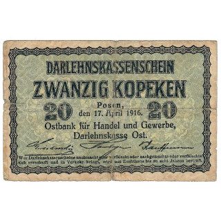 Germany 20 Kopeken 1916 P-R120 VF