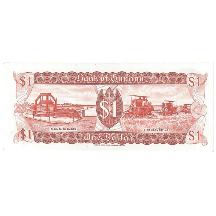 Guyana 1 Dollar ND (1992) P-21g.2 UNC