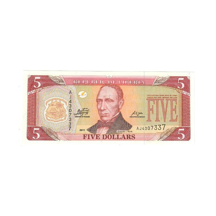 Liberia 5 Dollars 2011 P-26f UNC