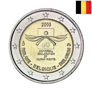 Belgium 2 Euro 2008 "Human Rights" UNC