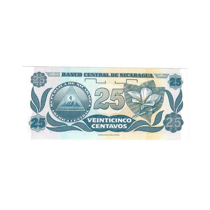 Nicaragua 25 Centavos ND (1991) P-170a.2 UNC