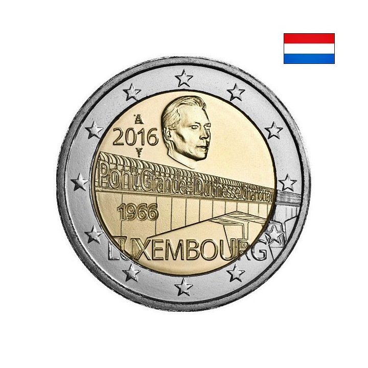 Luxembourg 2 Euro 2016 "Charlotte Bridge" UNC