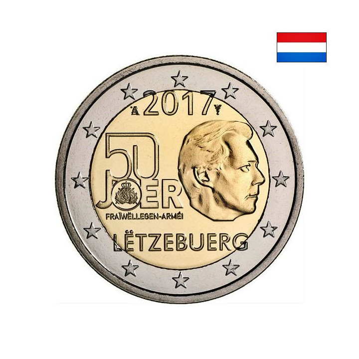Luxembourg 2 Euro 2017 "Military Voluntary Service" UNC