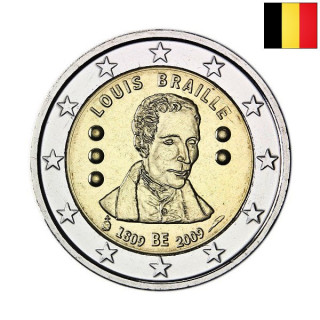 Belgium 2 Euro 2009 "Loius Braille" UNC