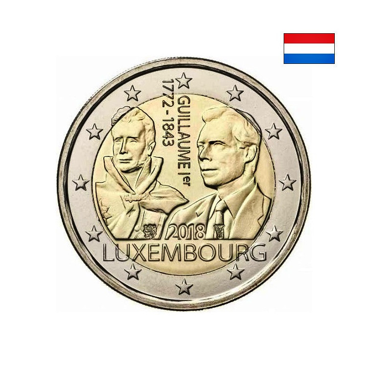 Luxembourg 2 Euro 2018 "William I" UNC