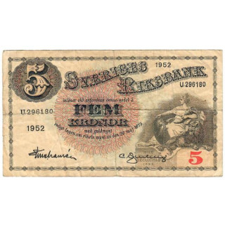 Sweden 5 Kronor 1952 P-33ai.6 VF