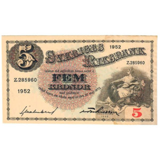 Sweden 5 Kronor 1952 P-33ai.15 AU/UNC