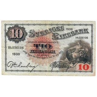 Sweden 10 Kronor 1930 P-34m VF
