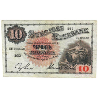 Sweden 10 Kronor 1932 P-34o VF