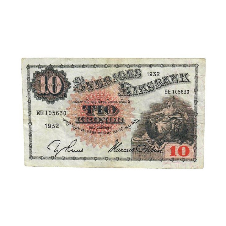 Sweden 10 Kronor 1932 P-34o VF