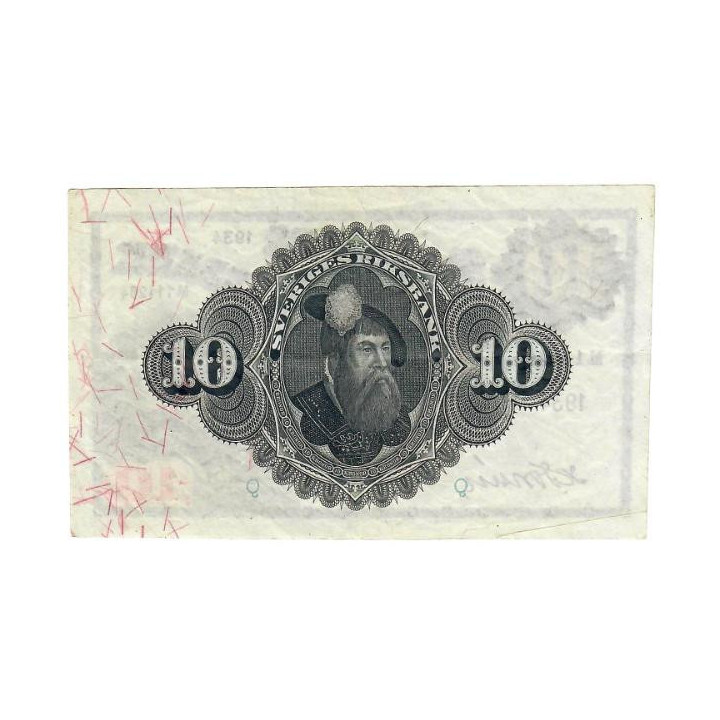 Sweden 10 Kronor 1934 P-34q VF