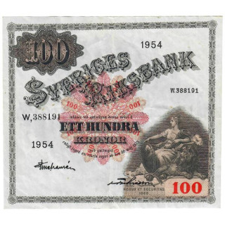 Sweden 100 Kronor 1954 P-36aj XF