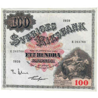 Sweden 100 Kronor 1959 P-48a.1 XF