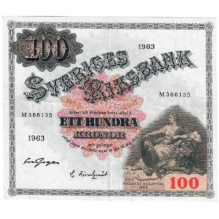 Sweden 100 Kronor 1963 P-48e XF