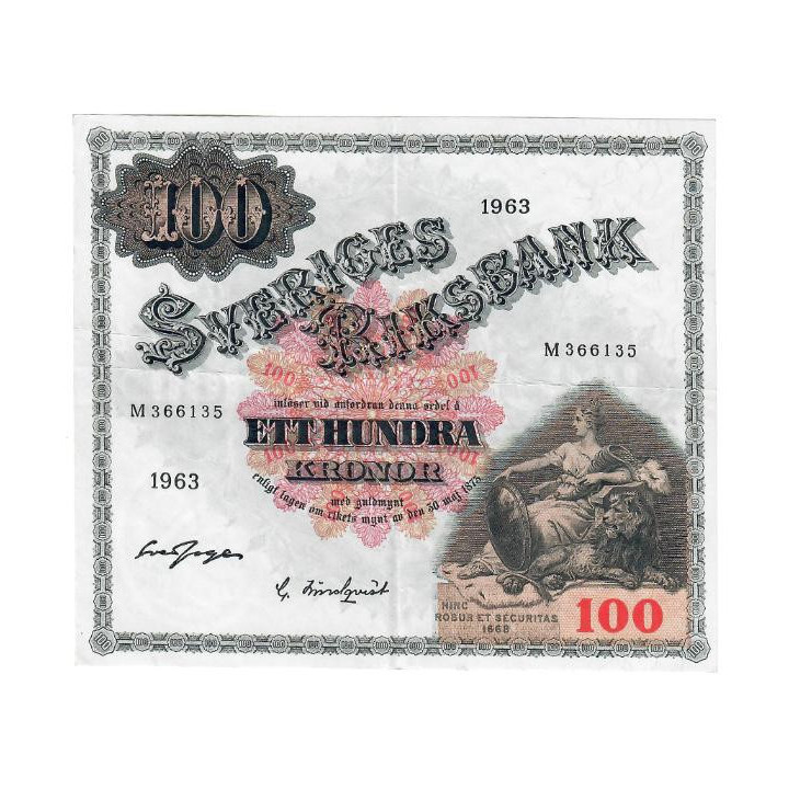 Sweden 100 Kronor 1963 P-48e XF
