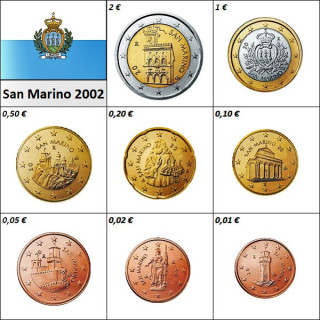 San Marino Euro Set (3,88€) 2002 UNC