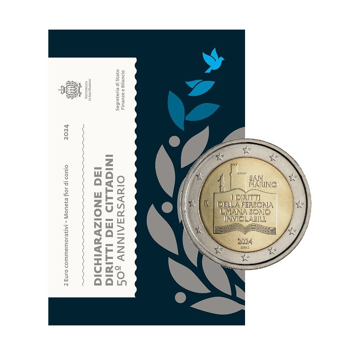 San Marino 2 Euro 2024 "Civil Rights" BU (Coin Card)
