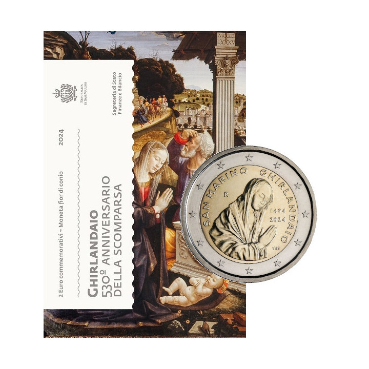 San Marino 2 Euro 2024 "Domenico Ghirlandaio" BU (Coin Card)