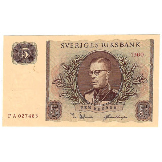 Sweden 5 Kronor 1960 P-42e UNC