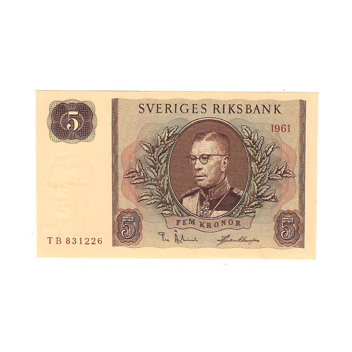 Sweden 5 Kronor 1961 P-42f UNC