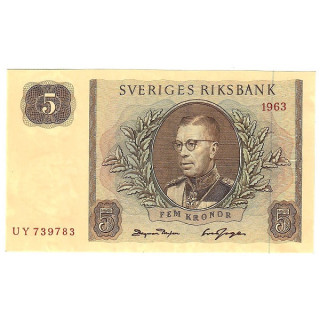 Sweden 5 Kronor 1963 P-50b UNC