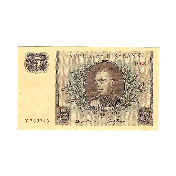 Sweden 5 Kronor 1963 P-50b UNC